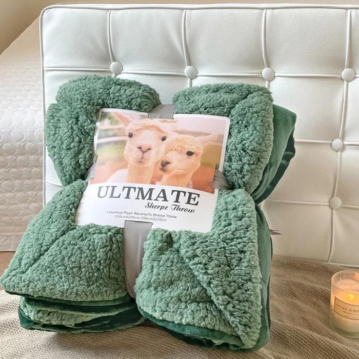 Fashion Best-selling Lamb Wool Blanket Solid Color Thickened Blanket Lunch Break Blankets Warm Bed Sheet Mantas De Cama Cobijas