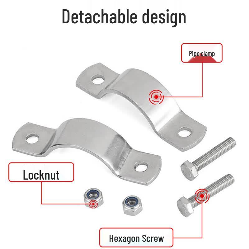 304 Stainless Steel Pipe Clamp with Rubber Pad