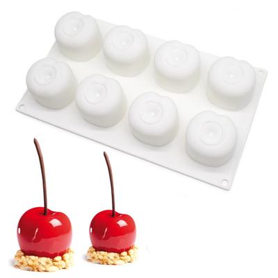 1 buc silicon cireșe mucegai 8 găuri piersici 3D tort matrite mousse pentru înghețată ciocolată patiserie bakeware desert art pan