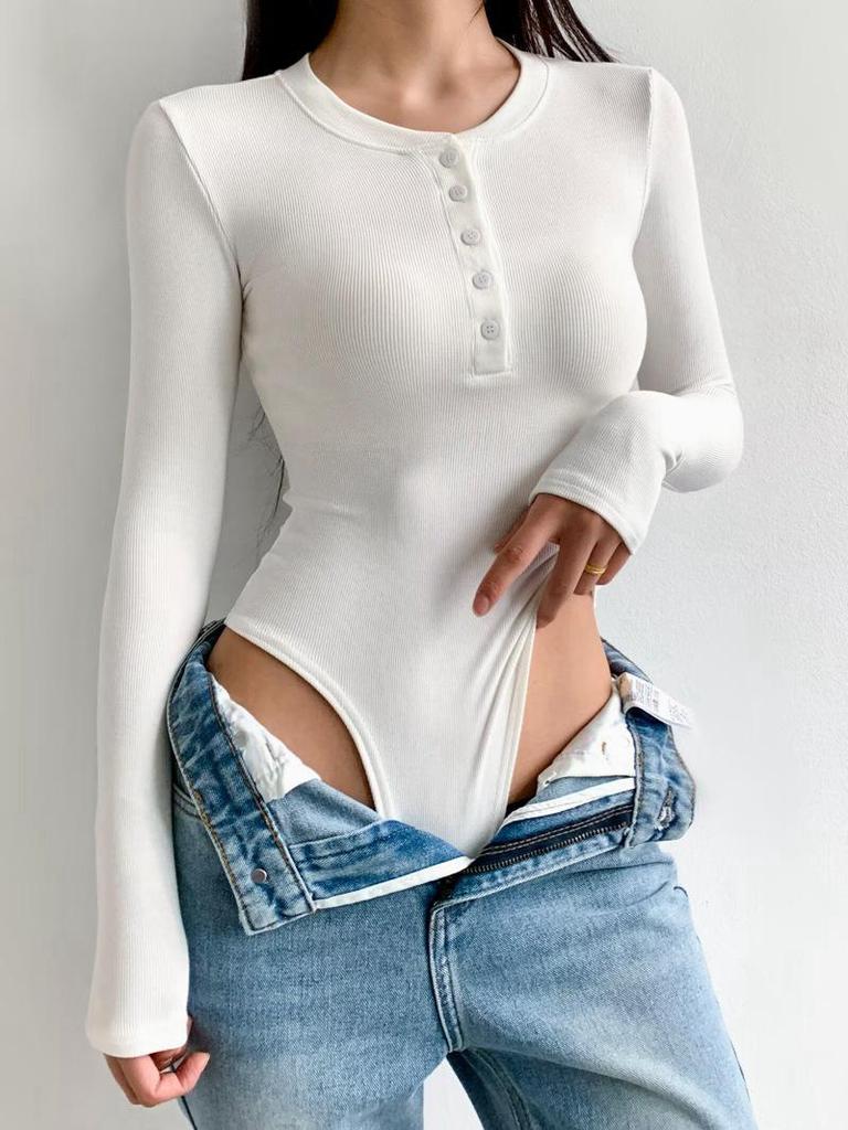 European Retro Elastic Turtleneck Jumpsuit - Long-Sleeved, Plus Velvet for Autumn/Winter