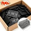 Rondelles pour piquets de jardin rectangulaires à double trou Agrafes métalliques en forme de U avec piquets fixes pour maintenir les barrières de pelouse Piquets de sol