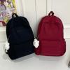 Schoolbag Pink Simple Backpack Female Student Schoolbag Large Capacity Japanese Ins Wind Backpack Cute Plush Pendant Versatile
