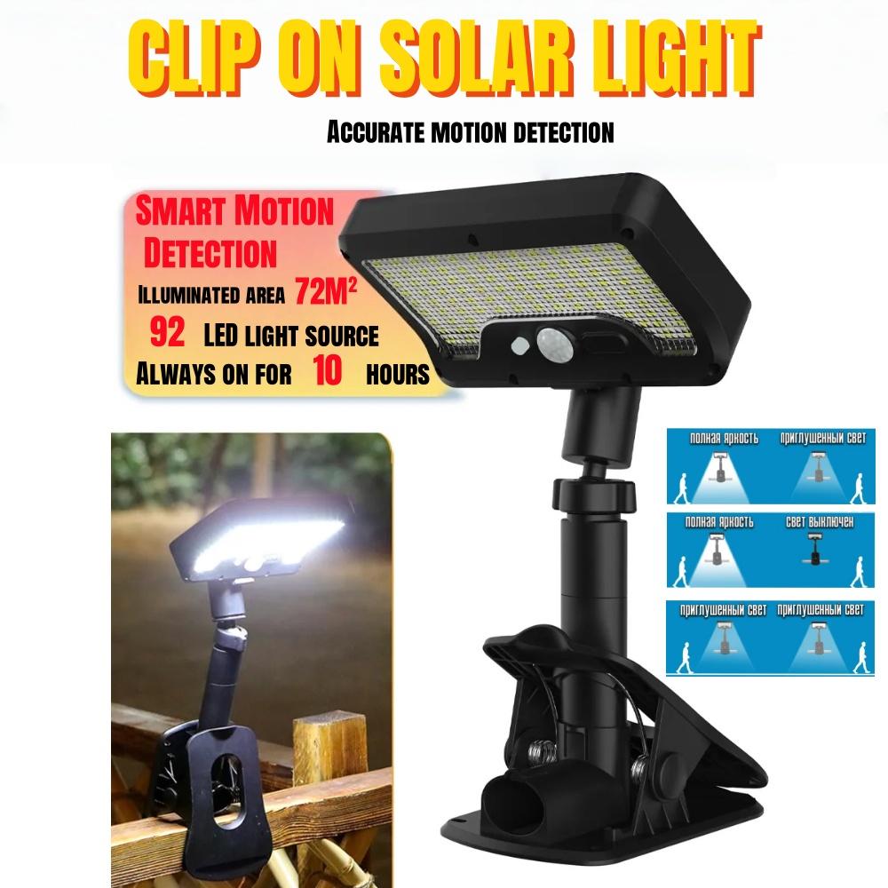 

Clip On Solar Light Outdoor Motion Sensor 92 LED Solar Fence Lights Waterproof Safety Lighting Fences Decks Drainage Camping Tro 1pc білий