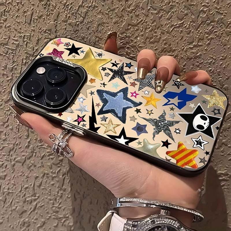 Doodle stars for Apple 16promax mobile phone case iPhone15Pro/14/13 creative 12/11 personality