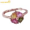 925 Sterling Silver Tourmaline Gemstone Rings for Women Engagement Cocktail Party Fine Jewelry