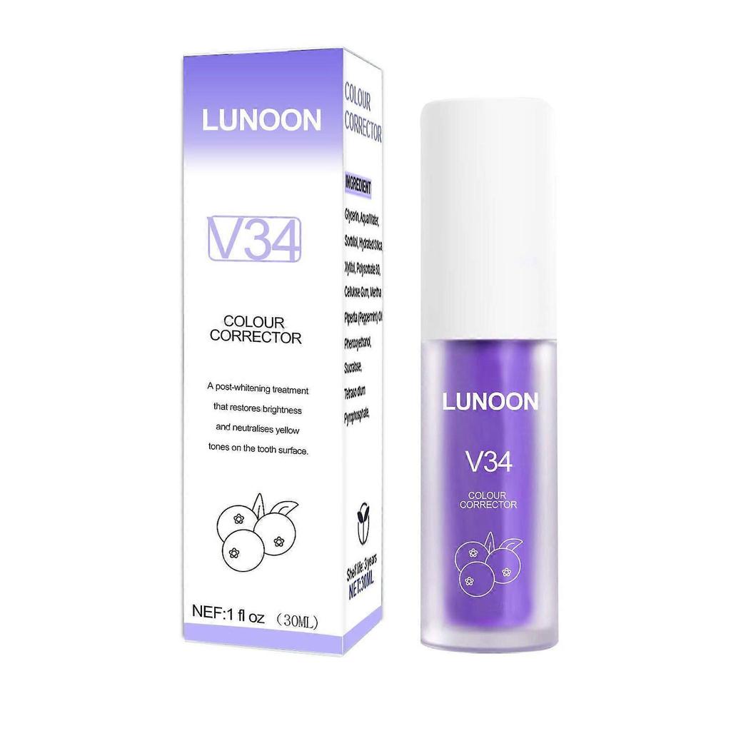 Purple mousse V34 toothpaste to remove yellow teeth stains 1