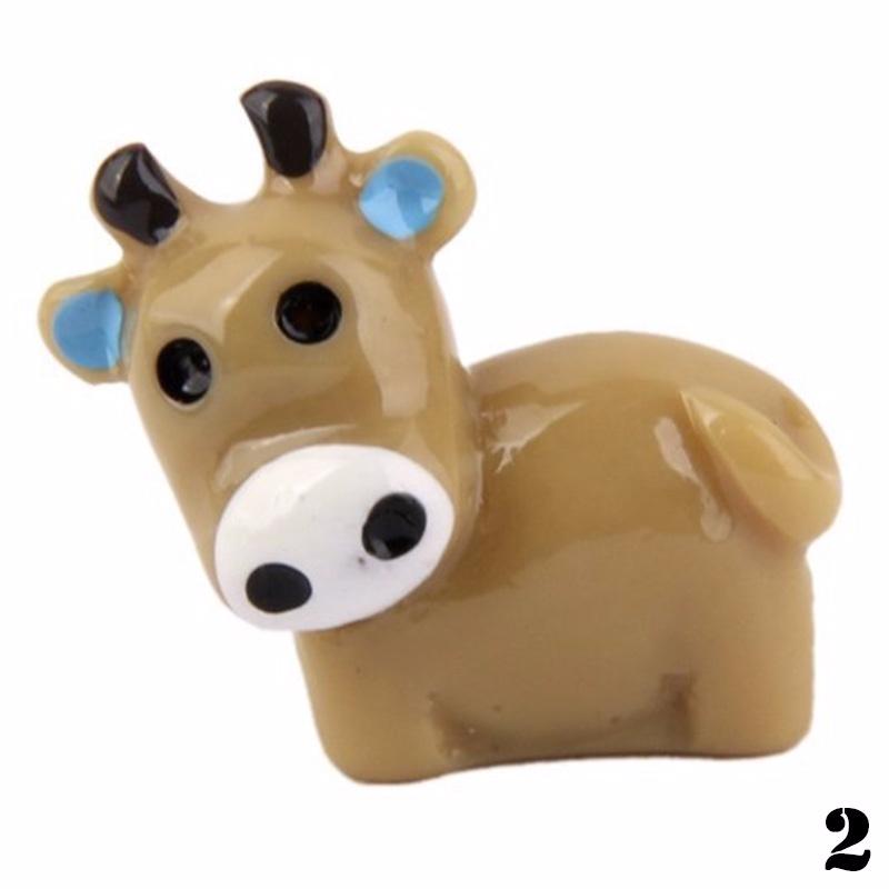 4 PCS New Cow Animals Fairy Garden Miniatures Mini Gnomes Moss Terrariums Resin Crafts Figurines