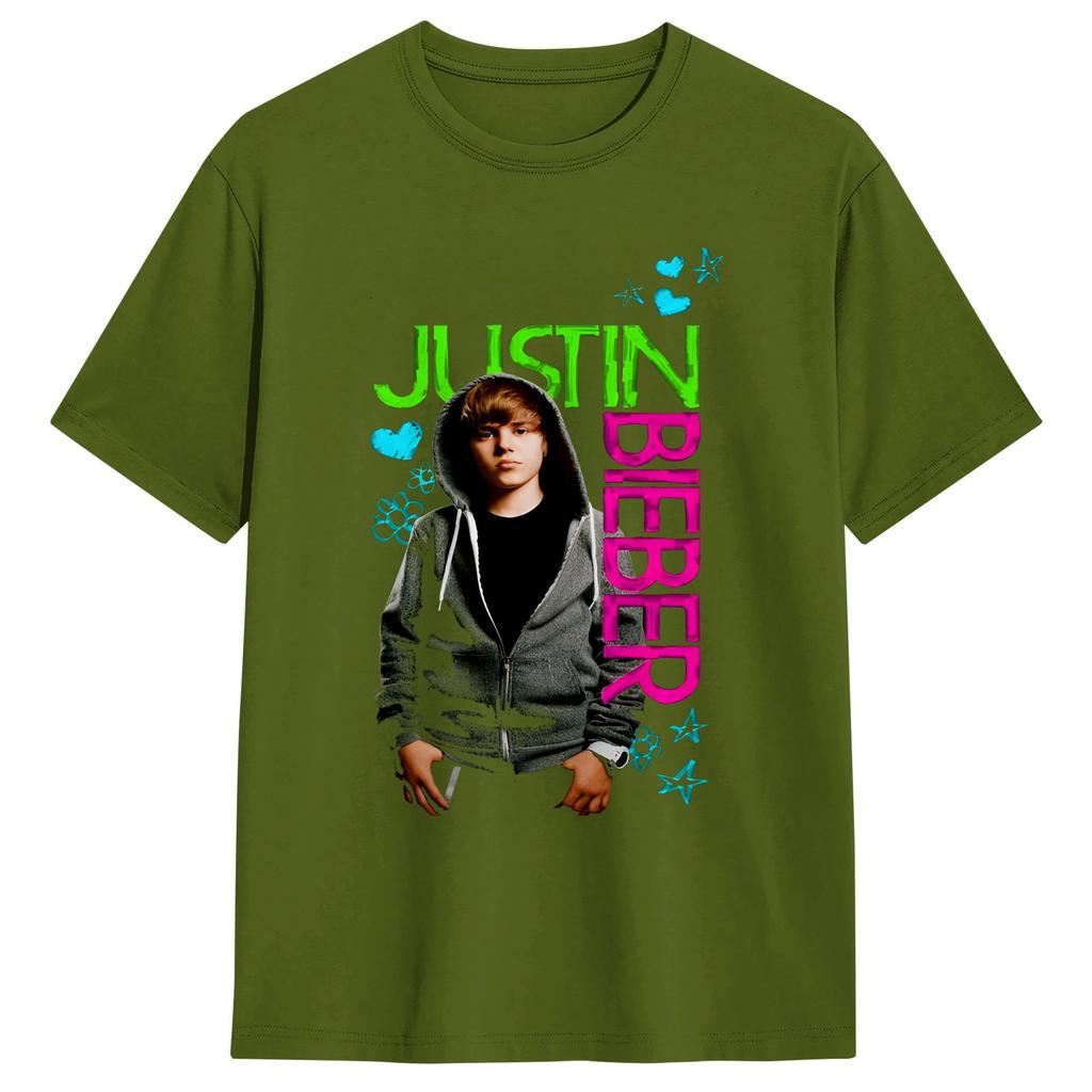 JJustins BBiebers T Shirt Summer Cotton T Shirts For Couple Custom Logo Tshirt Short Sleeve Y2K Fun Clothes