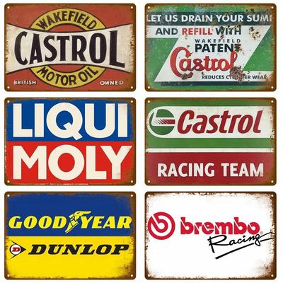 Vintage Metal Tin Sign Garage Gas Oil Spark Plug Tyre Service Man Cave Club Bar Home Wall Decor Art Decorative Plaque