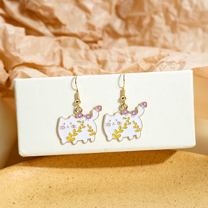 Fresh Cartoon Cute Girl Ear Hook Earrings - Summer Childlike Design