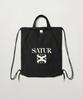 Satur Solid Drawstring Bag Black