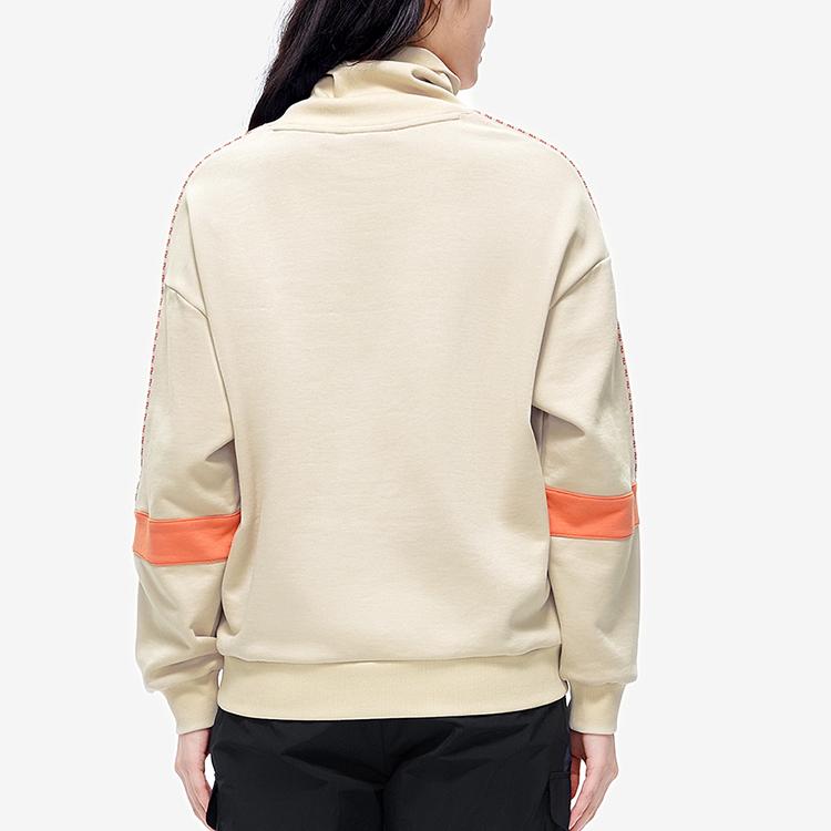 Fila Fusion Loose Fit Mock Neck Pullover Sweatshirt Women Tops Camel T11W211210F-BG