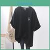 T Shirt Women Summer Loose Fit Cotton Blend Short Sleeve Casual Top For Students