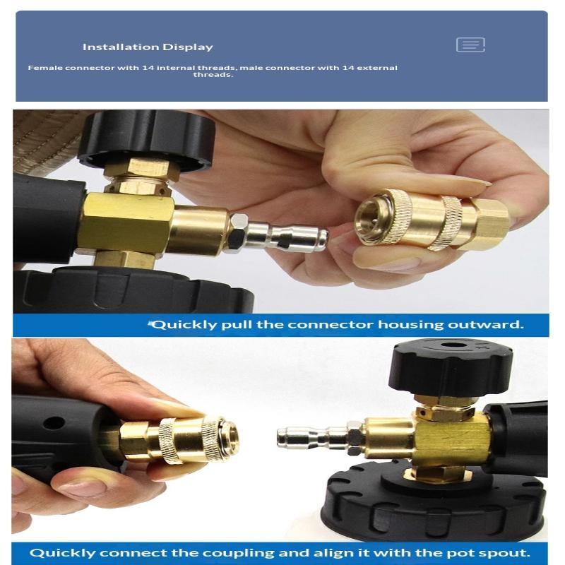 M14 X 1.5 Male Female Quick Connect Set Leak Proof Rust Resistant for DIY Home Garden Pressure Watering System Install