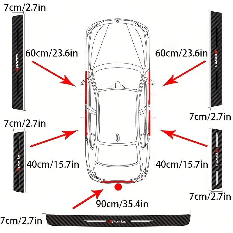 Car Accessories 5D Carbon Fiber Protectors - Door Sill Plate Stickers - Trunk Bumper Guard Strip - Scratch-Proof Decoration for SUV Sedan Truck