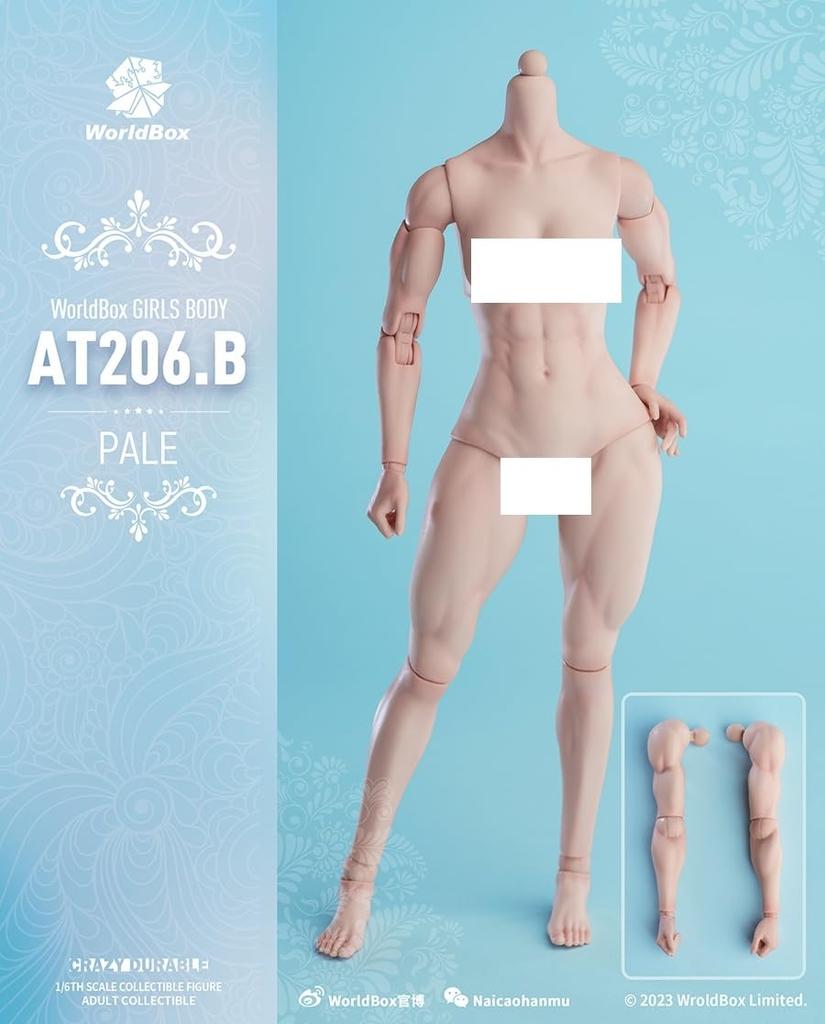 [TOYBARJAPAN] 1/6 Scale Action Figure Worldbox AT206 Muscle Version Pearl White Skin Female Body (Head and Clothes Not Included) (B)
