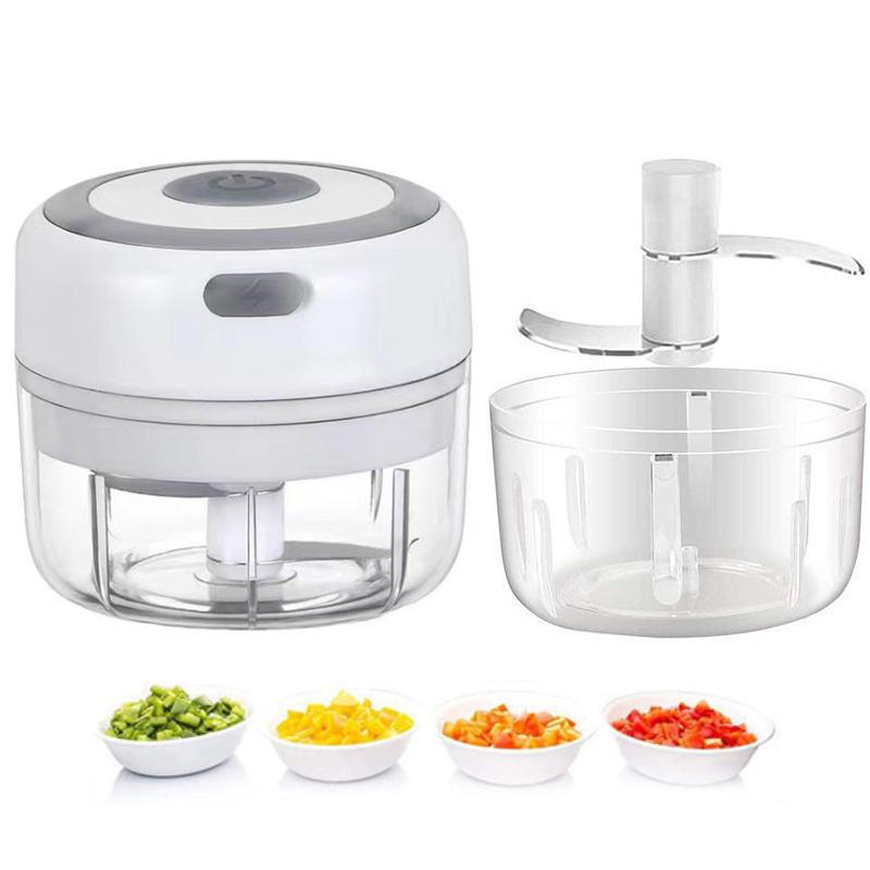 

250 мл электрическая мясорубка мини-чеснокрезка прочная долговечная измельченная имбирь овощерезка лук кухонные принадлежности для приготовления пищи белый