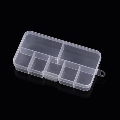 1pc Rectangle Mini Transparent Storage Case 7/8 Girds Dustproof Jewelry Storage Box for Earrings Beads Jewelry Storage Organizer