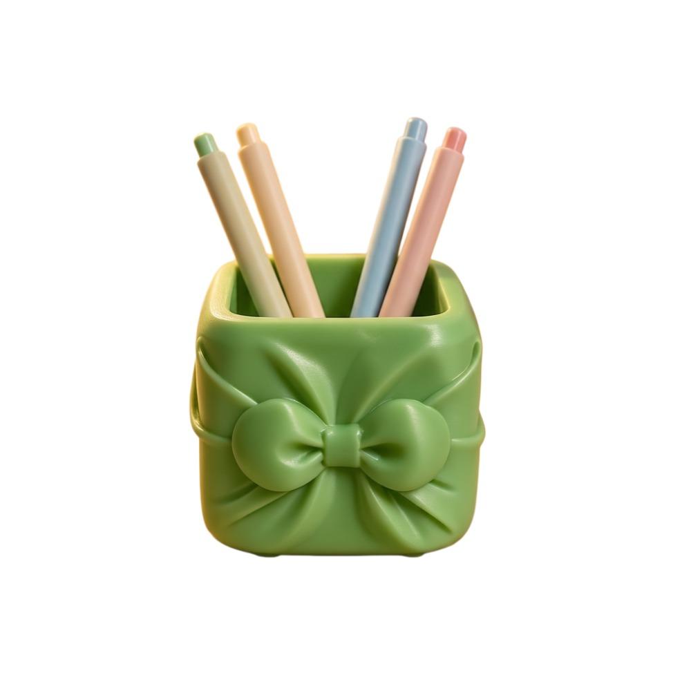 Ornament Bowknot Pen Holder Desktop Organizer Bowknot Pen Container Office Desktop