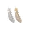 Rhinestone Girls Large Bb Clip Crystal Hairpins Feather Hair Clips Women Barrette Hair Side Clip