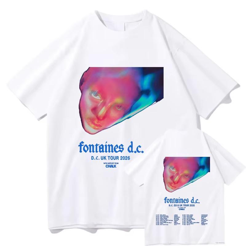 Fontaines D C DOPAMINE Chamber DC EU UK Tour 2026 Camiseta Gráfica Vintage Hombres Mujeres Moda Camiseta de Moda Y2K Harajuku Punk Gótico Camiseta Redonda