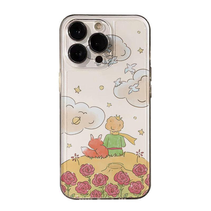 Little Prince Fox space phone case is suitable for Apple 15 transparent iphone14 mobile phone case 1312pro.