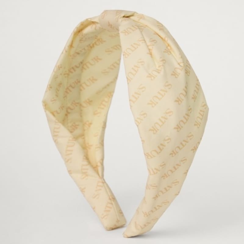 SATUR (W) Classic Logo Shirring Hairband_Cream