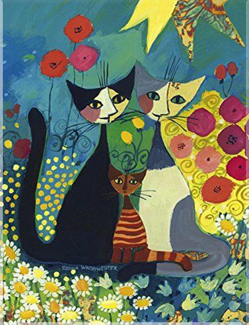 5D DIY Diamond Painting Full Square Cartoon Cat Family Cross Stitch Kits Picture of Rhinestones Decor Embroidery Diamond Mosaic