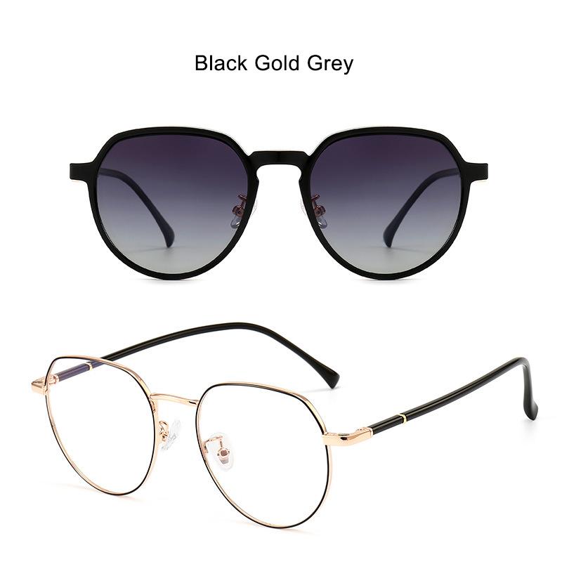 

Brand Design Round Myopia Sunglasses Female Magnetic Clip On Sun Eyeglasses Clear Stylish Anti- Glare Driving Eyeglasses No Anti blue 0
