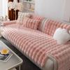 Thicken Rabbit Plush Sofa Cover Towel Solid Color Sofa Cushion Massage Anti Slip Multi-functional Suitable for Backrest Pillow