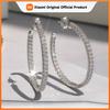 Huitan Thin Circle Design Women Elegant Hoop Earrings for Party Engagement Fashion Lady Accessories Charming Jewelry with CZ