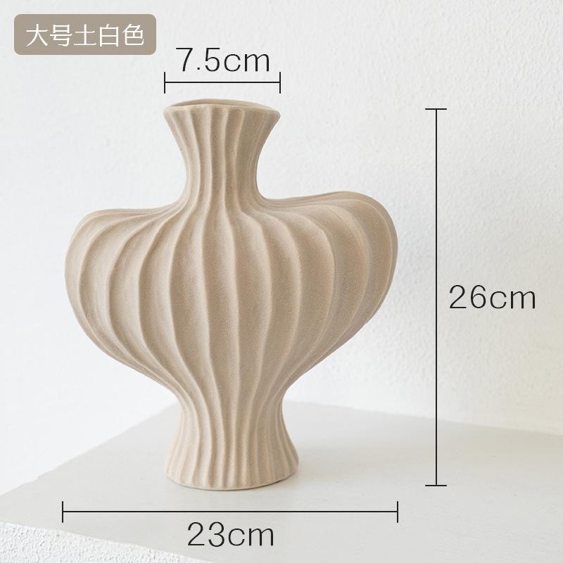 Creative Ceramic Vase Living Room Desktop Ornament Sculpture Model Flower Arrangement Dried Flower Retro Decor Vase Home Decor