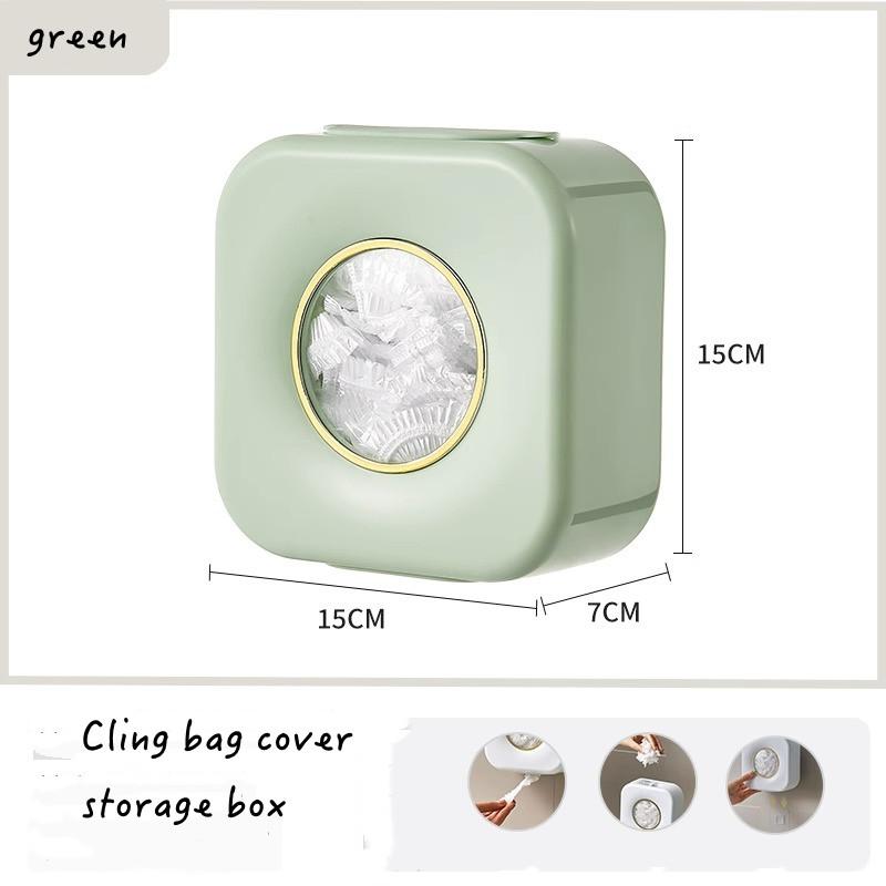 

Настенный ящик для хранения с 100 шт., пленка для хранения свежих продуктов, крышка для еды, сумка для хранения фруктов, овощей, стрейч-пленка, миска, крышка для блюда, сумка для хранения with 100pcs Storage bag зелёный