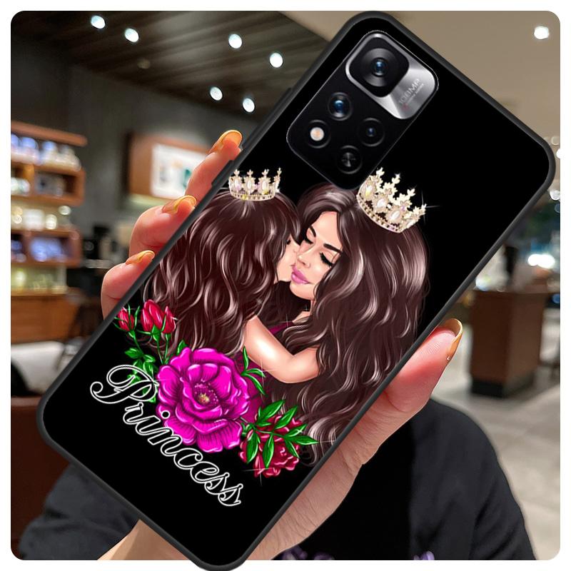 Baby Mother Brown Girl Family For Redmi Note 11 Pro Case For Redmi Note 12 8 9 10 Pro 8T 9S 10S 11S 12S 12C 9C 10C Coque