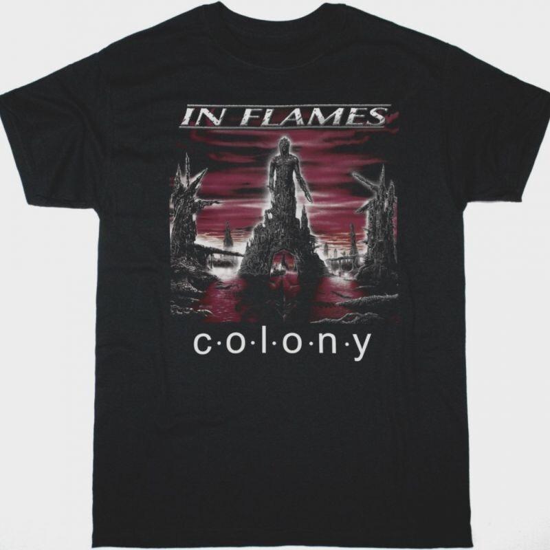 IN FLAMES COLONY Черная футболка из плотного хлопка, все размеры, для мужчин TT179 Унисекс футболка S