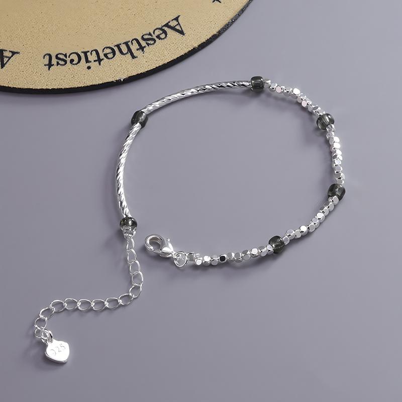 Silver Plated Bracelet for Women Pearl Red Agate Turquoise Glass Fish Butterfly Geometric Elastic Jewelry Party Gift