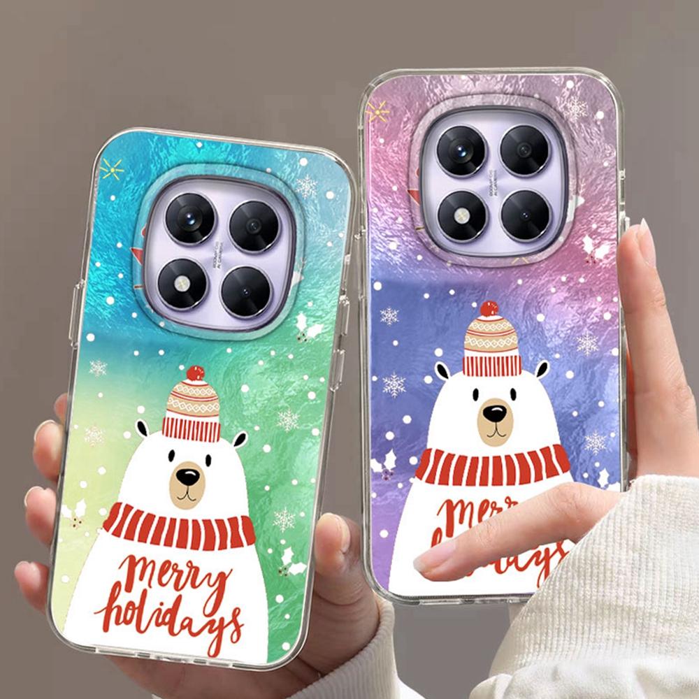 Christmas Deer Printed Elk Phone Case For Xiaomi Redmi Note 15 14 13 12 11 11S 10 10S 9 Pro 9A 15C 13C 14C A3 A3X 9C A1 A2 Cover