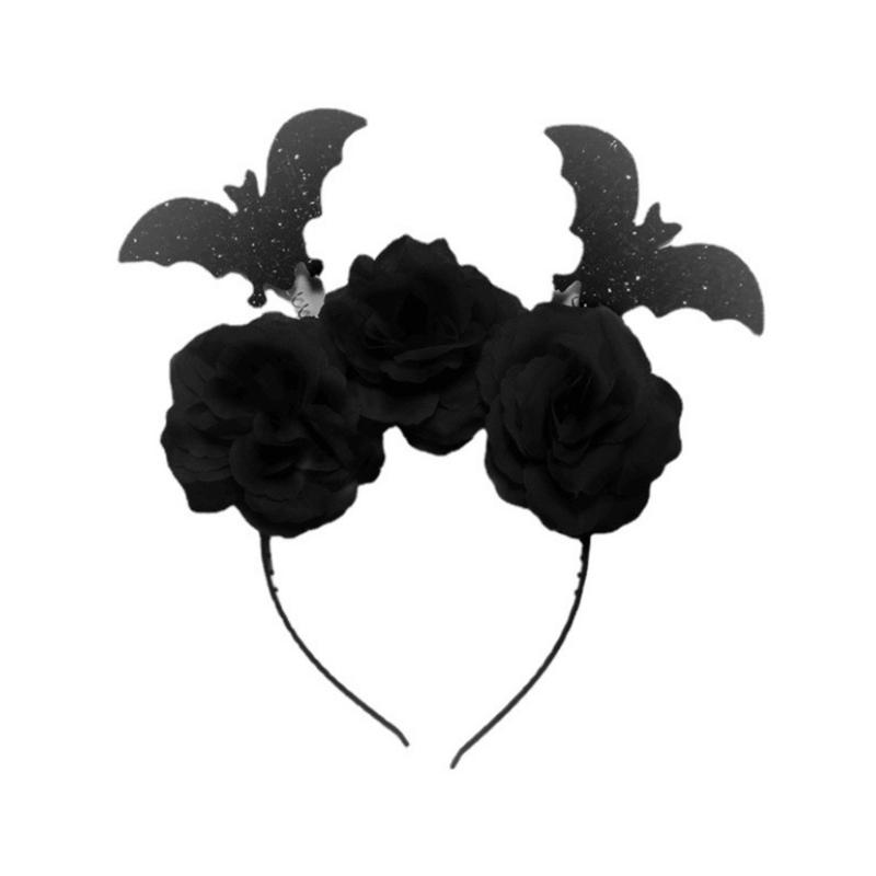 Gothic Bat Flower Hairband for Adult Kids Cosplay Party Costume Festival Theme Party Headpieces Halloween Accessories