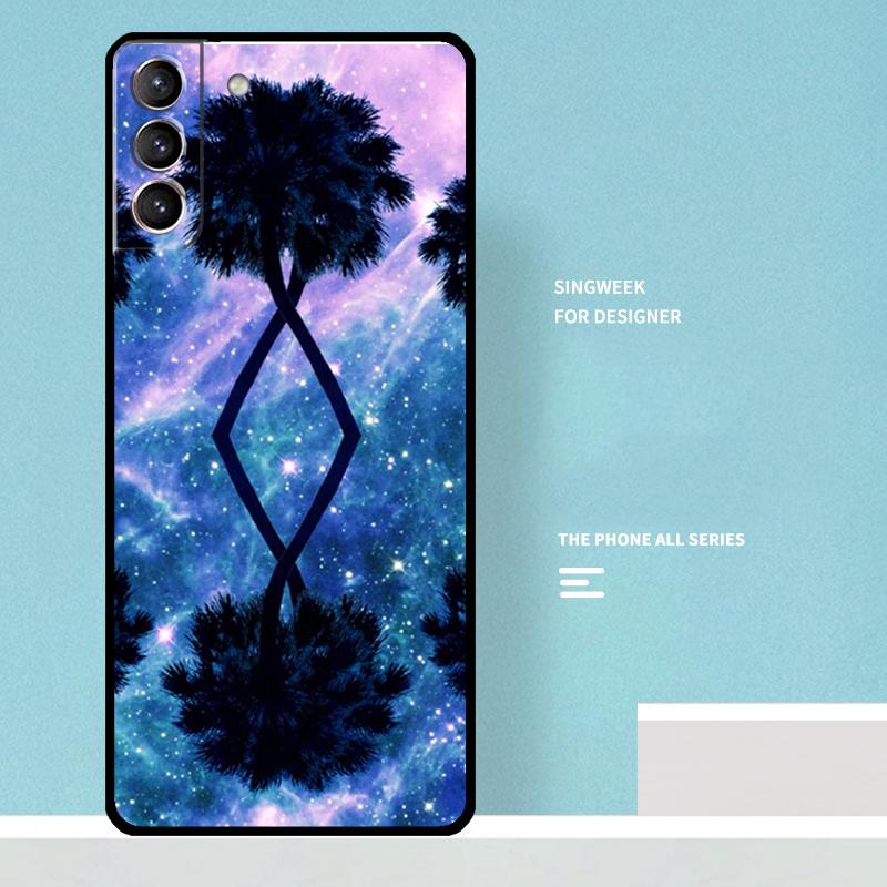 Stars Space Palm Trees Case For Samsung Galaxy S24 Ultra S20 S21 S22 S23 S25 Ultra S9 S10 Plus S25 FE Phone Cover
