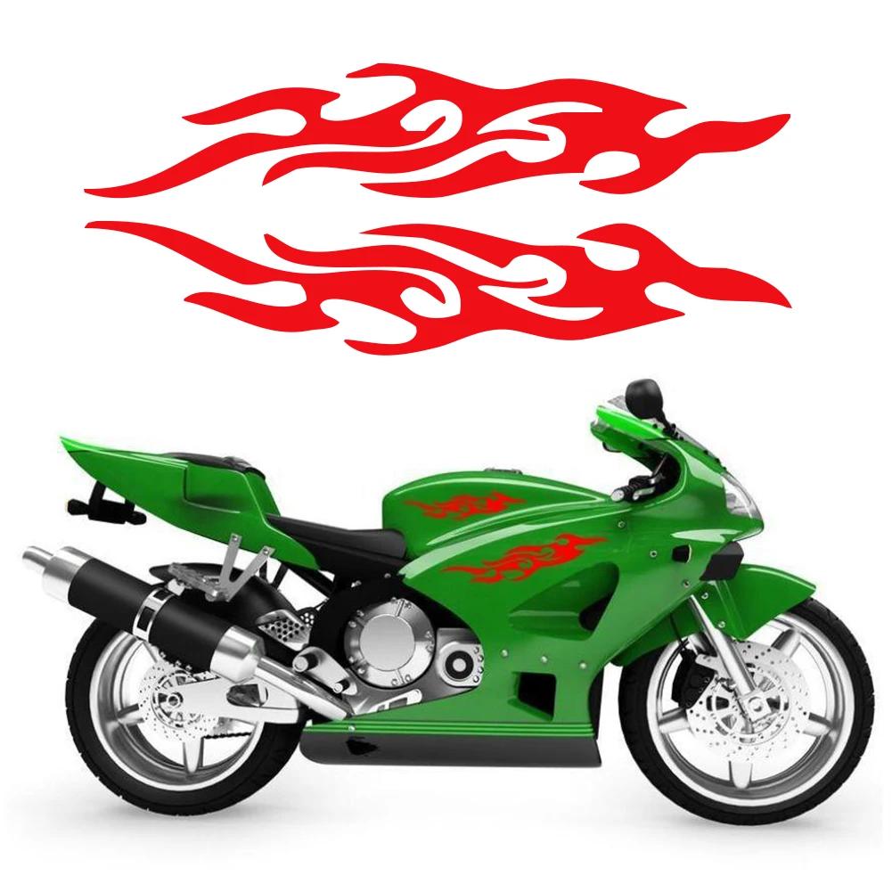 2 Stück Reflektierende Flammenform Motorradaufkleber Flammenaufkleber Wasserdichter Autoaufkleber Aufkleber Motorradzubehör Universal