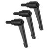 M6 X 12mm Adjustable Knob Handle Male Thread Push Button Ratchet Quick Release Lock Swivel Bolt 3pcs Black
