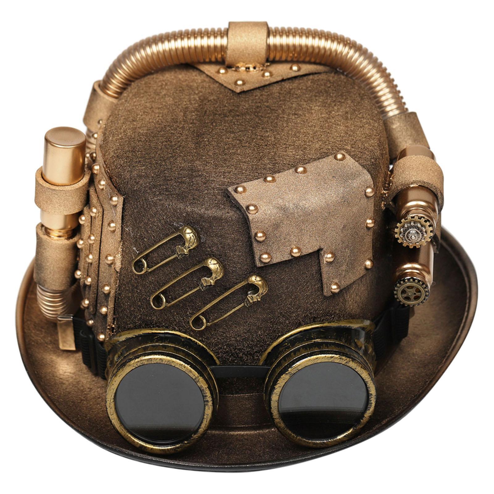 

Чоловічий жіночий стімпанк-циліндр з квітковими окулярами для костюма на Хелловін