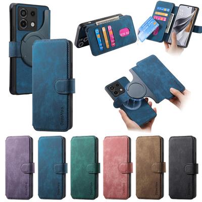 Husă de piele tip portofel cu clapetă Magsafe pentru POCO X6 Pro F6 F5 X5 Pro M6 M5S 2 în 1, detașabilă magnetic, cu suport pentru carduri, husă de telefon, geantă