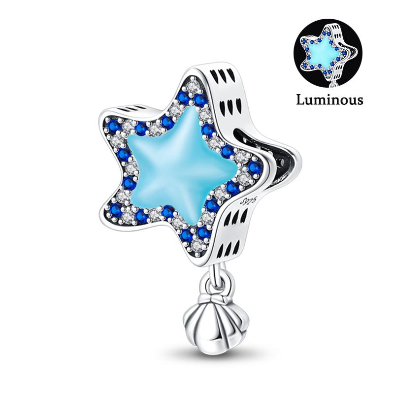 Charm Bead Components Compatible With Pan Copper Metal Firefly Ocean Star Butterfly Glowing Changing Color Trendy Authentic Original Bracelets Do It