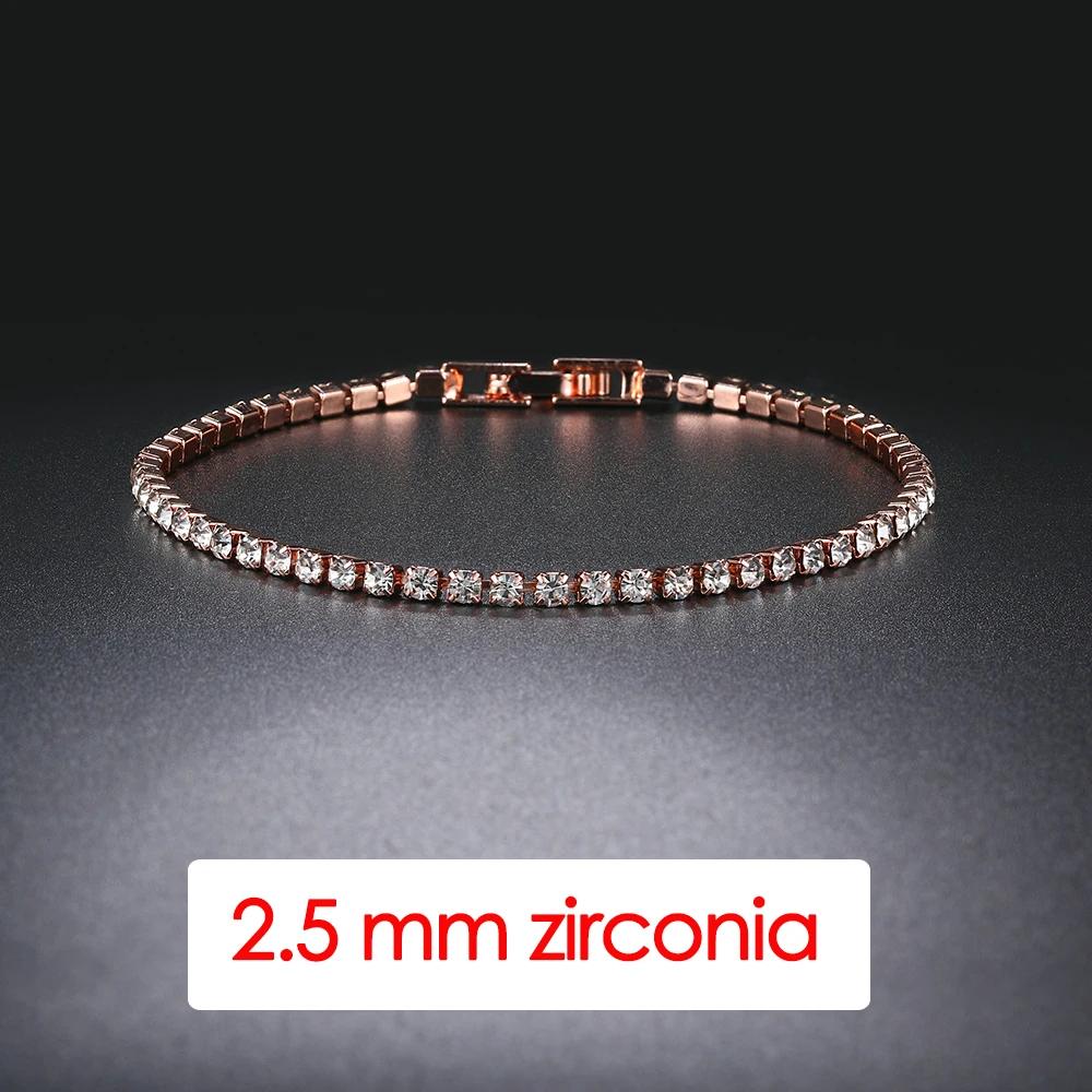 Women's Tennis Bracelet Hip Hop Trendy AAA+ Cubic Zirconia Silver Color Teen Girl Crystal Chain On The Hand Wedding Jewelry H086