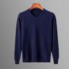 2024 Men's V-neck Solid Color Wool Knit Pullover Sweater