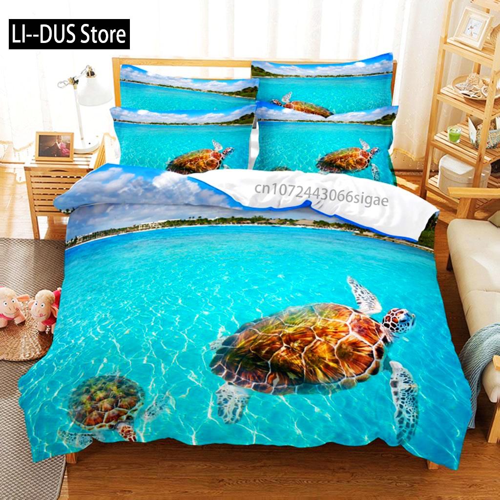 Comforter Sea Turtle Set 3D Bedding Digital Printing Queen Size Bedding Set Fashion Design