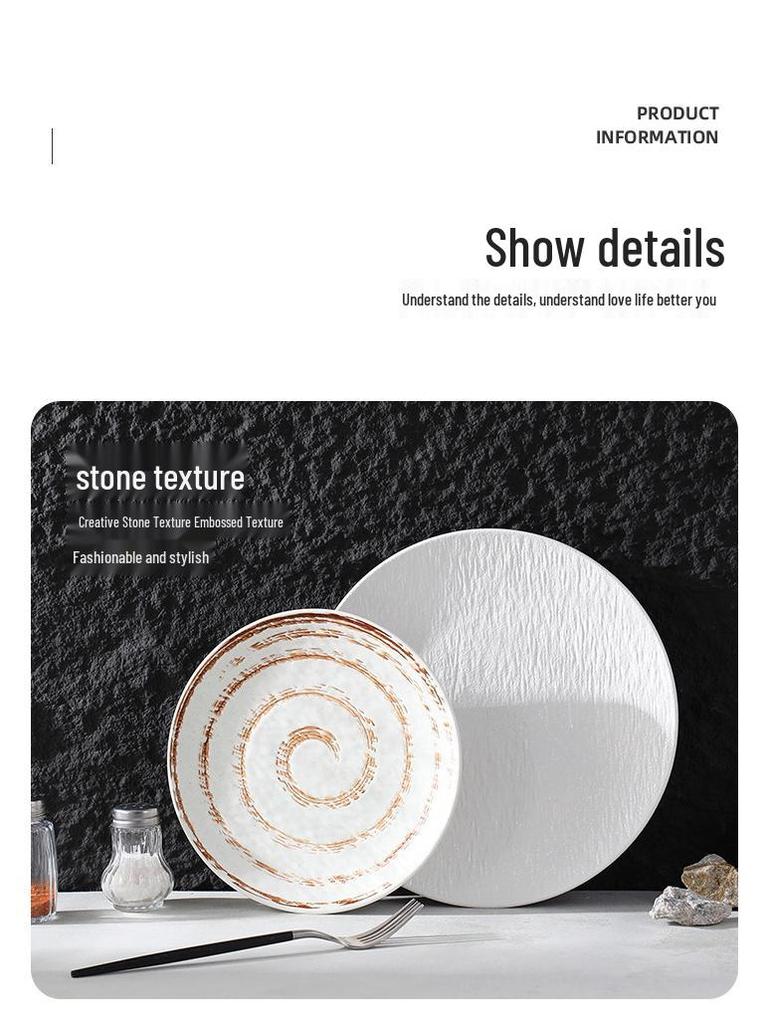 Retro Japanese Ceramic Steak and Sushi Plate