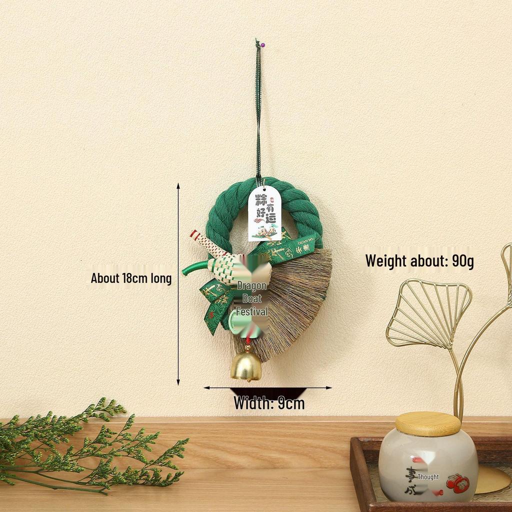 2026 Dragon Boat Festival Mugwort Fan Pendant & Indoor Sachet Bells for Door Handle and Decoration