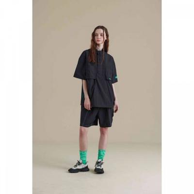 Short Sleeve Anorak  Black    Patch Pocket 23ss